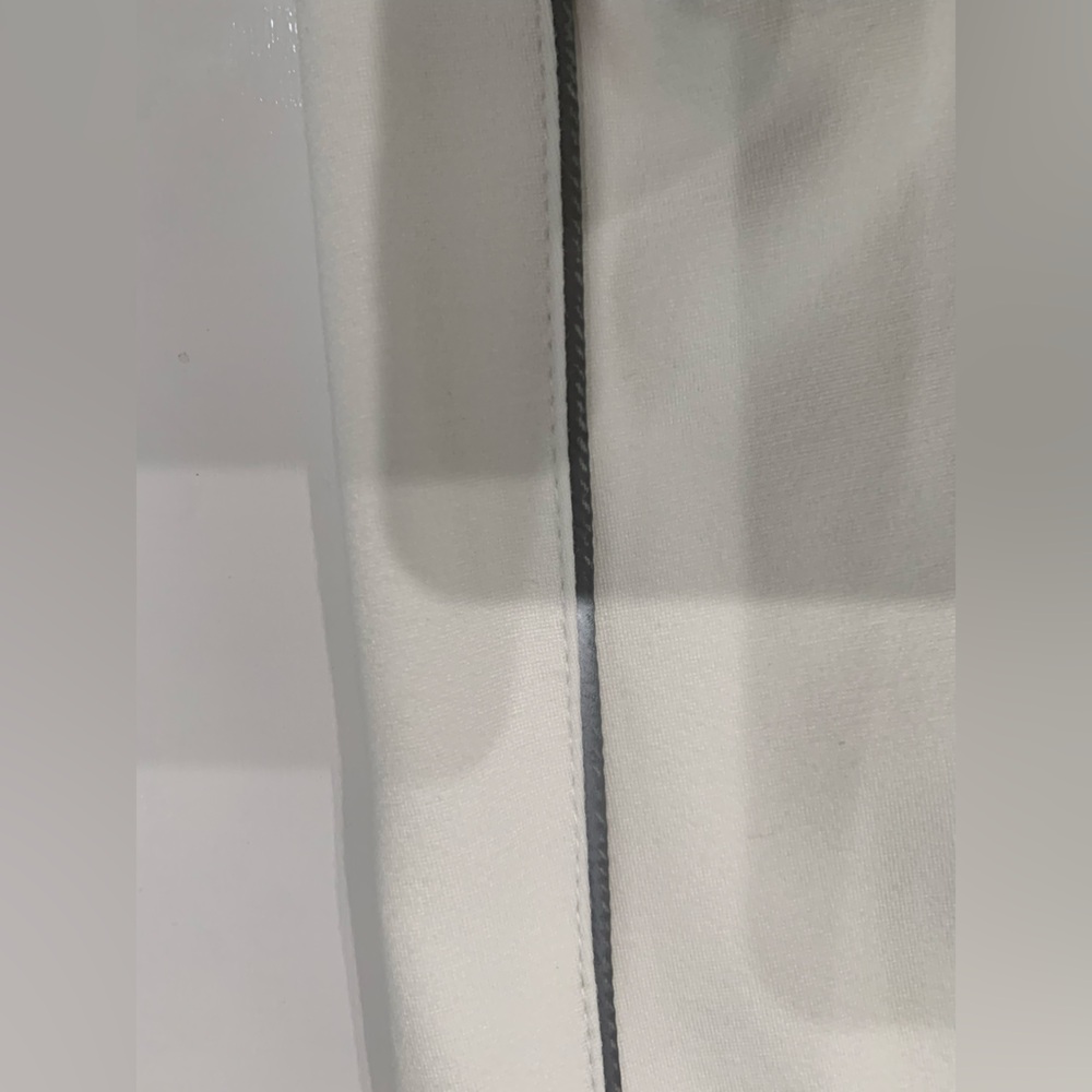 Prada White Cotton Jogger Pants Women’s Large/ Grey Side-Stripe /Emblem/ Size L - Picture 5 of 15